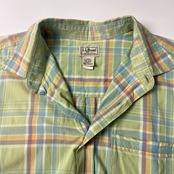 90s vintage L.L.Bean エルエルビーン マドラスチェック 半袖シャツ XL/グリーン/オーバーサイズ
