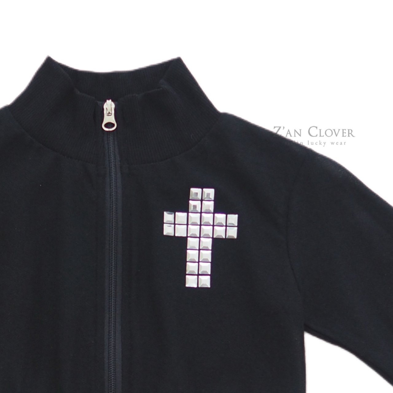 [Z’AN CLOVER] See-through cross Zip-up top / [지안클로버] 시스루크로스집업