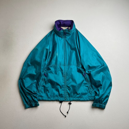 80s~ L.L.Bean　パッカブル　隠しフード　ナイロンジャケット　エルエルビーン　グリーン　L 古着