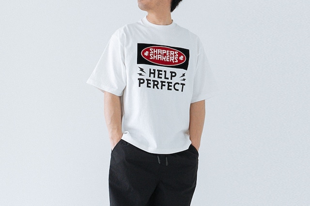 ORGANIC COTTON JERSEY - CREW NECK SHORT SLEEVE TEE : オーガニックコットン天竺 - " HELP "半袖TEE