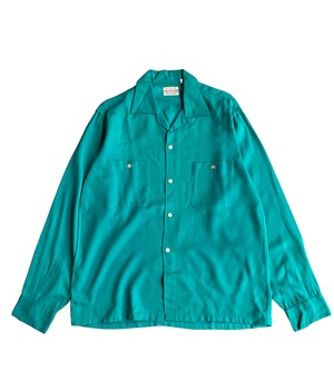Vintage 50-60s Rayon loop collar shirt -towncraft-