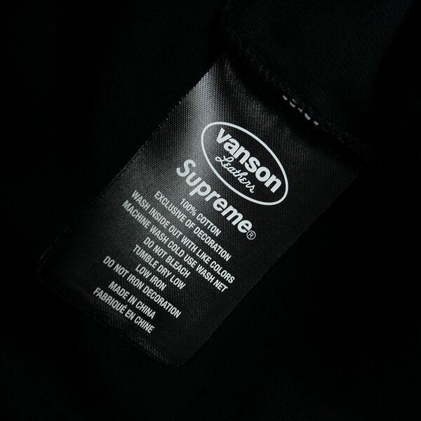 Size【S】 SUPREME シュプリーム ×Vanson Leathers 26SS L/S Top Black