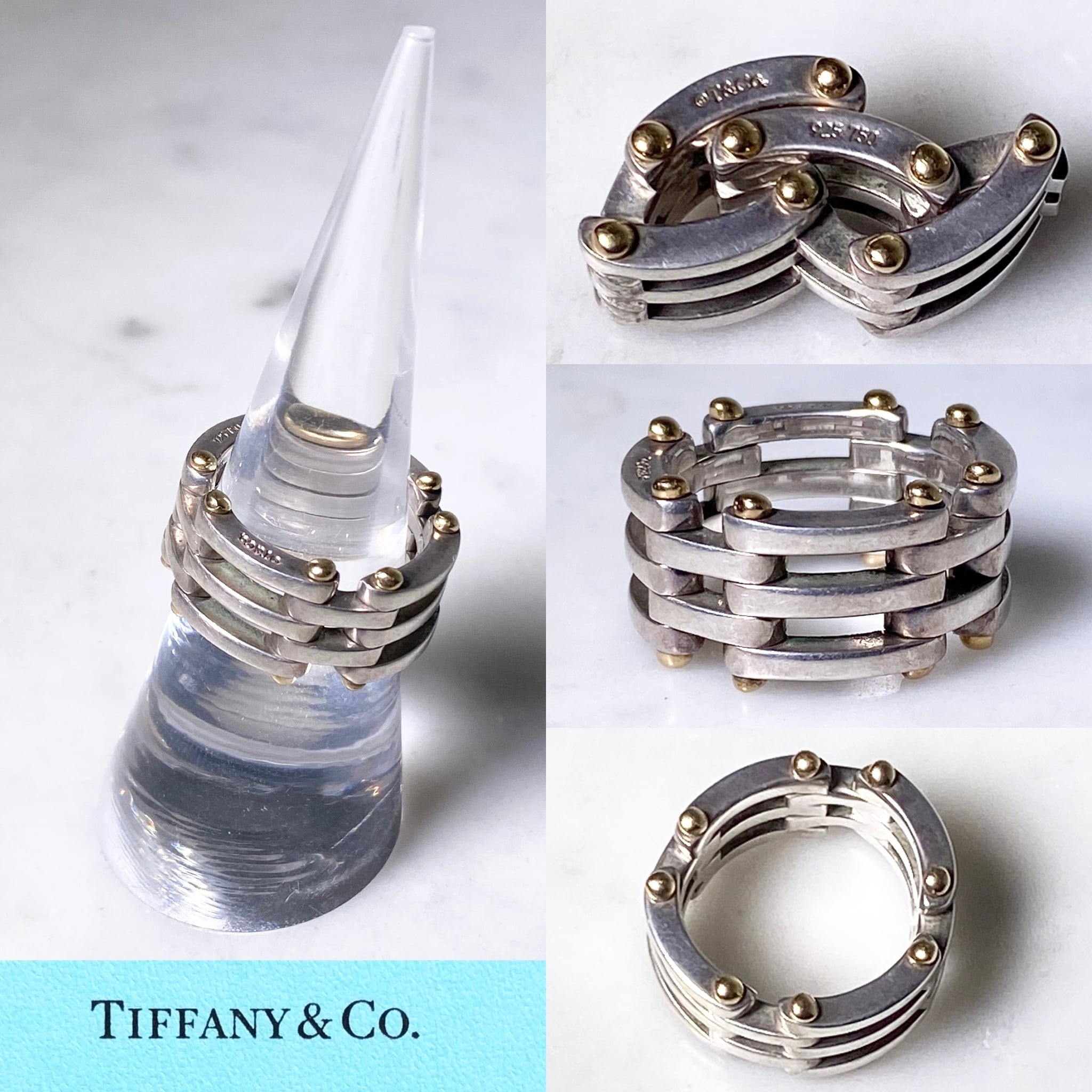 vintage TIFFANY silver × k18 gate ring | NOIR ONLINE vintage TIFFANY silver × k18 gate ring | NOIR ONLINE