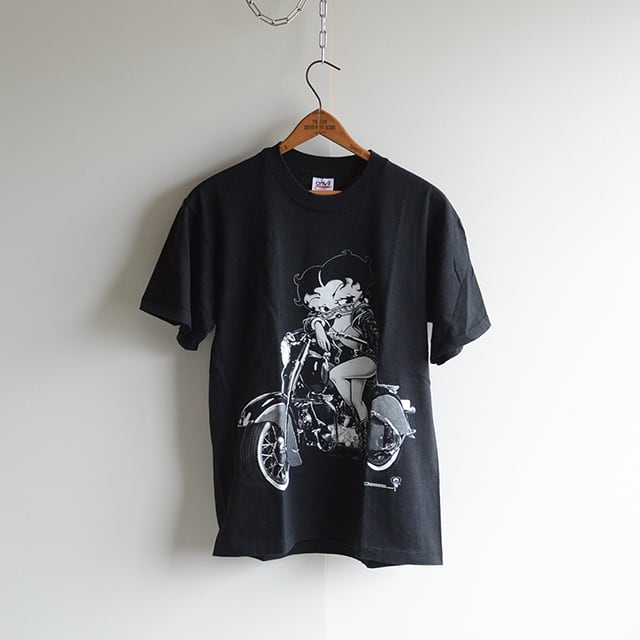 新品 ベティ betty boop ジャージ素材 Tシャツ 黒 LL バイク