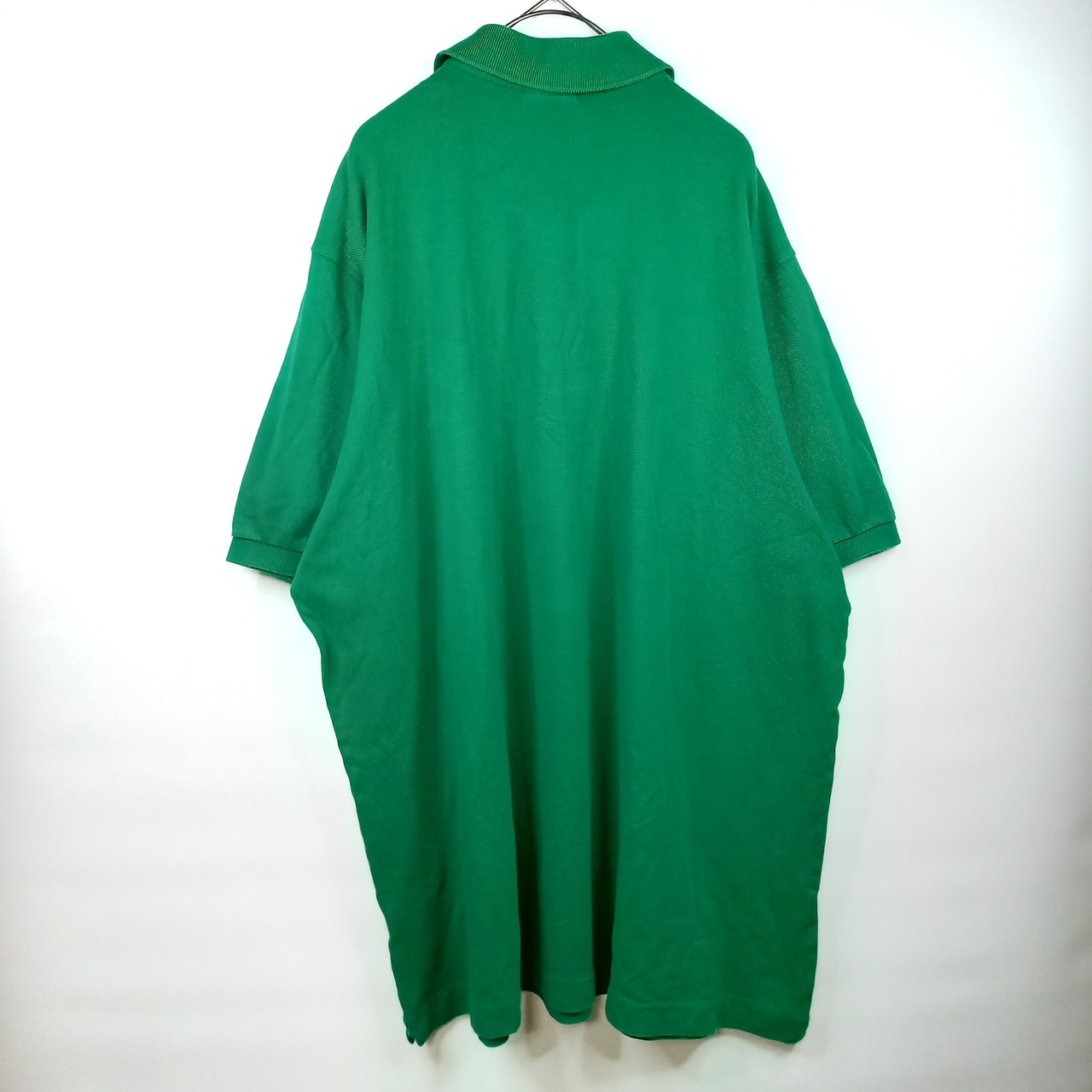 ラコステ　ポロシャツ　半袖　刺繍ロゴ　シェルボタン　オーバーサイズ　グリーン　8