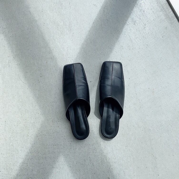 Square flat slipon/ Black(10月中旬頃発送予定)
