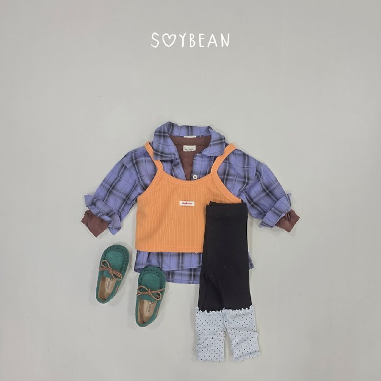 【取寄】SOYBEAN ソフトバイカラー上下セット|秋服|韓国子供服| 26/AT