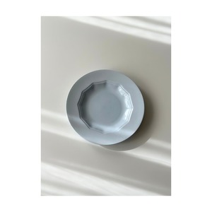 Creil et Montereau クレイユモントロー / ぺールブルーのリムプレート 深皿 a