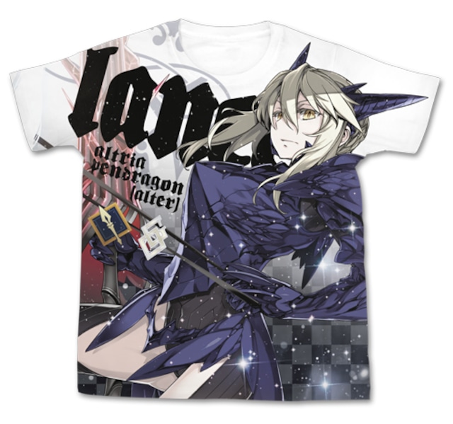 Fate/Grand Order ランサー/アルトリア・ペンドラゴン[オルタ]フルグラフィックTシャツ/WHITE-S/M/L/XL