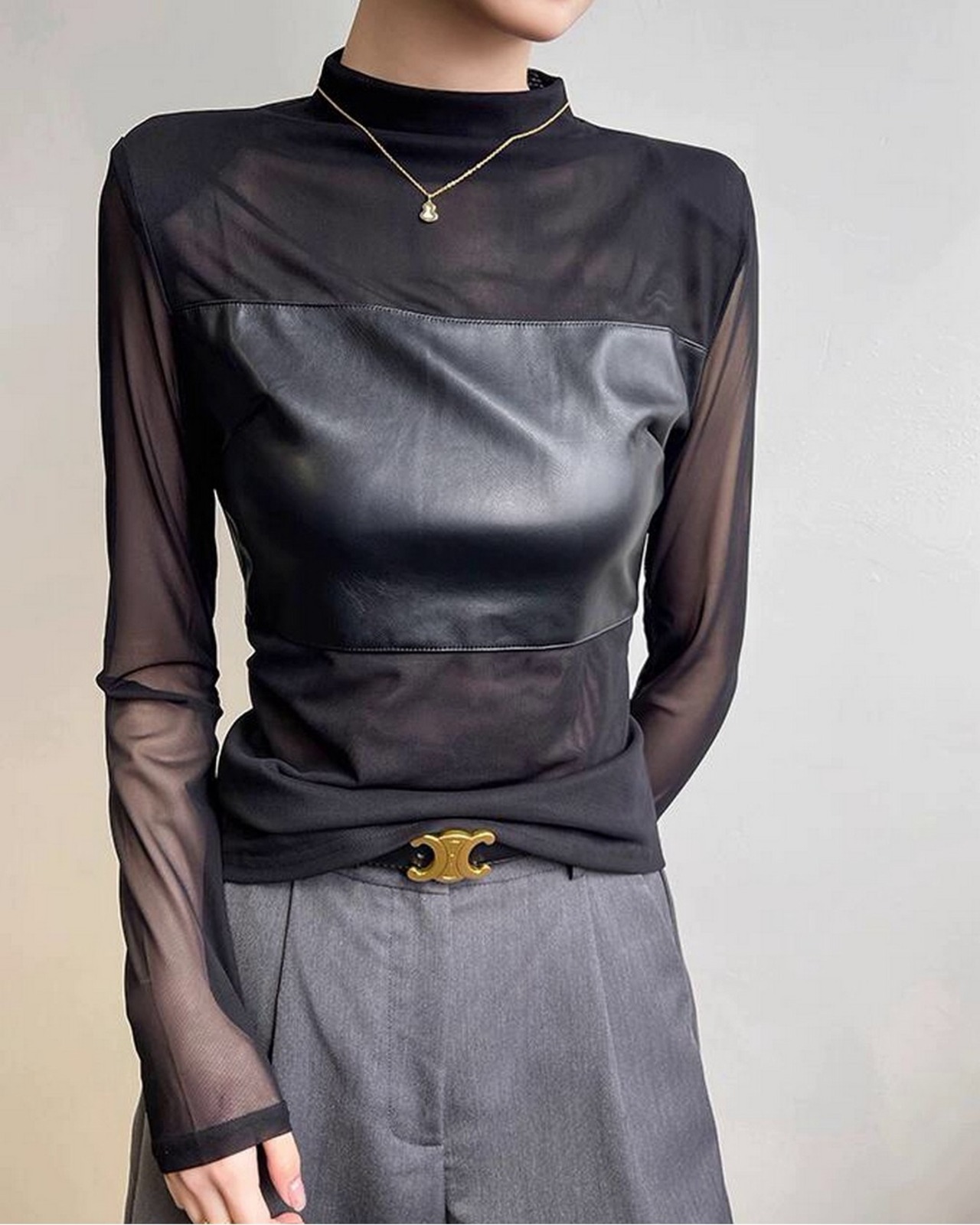 シースルーカラーブロックトップス 2color A0545 - 2