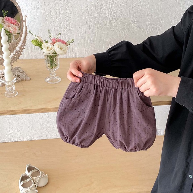 【BABY】総柄ドットプリントコットンハーフパンツ - 10