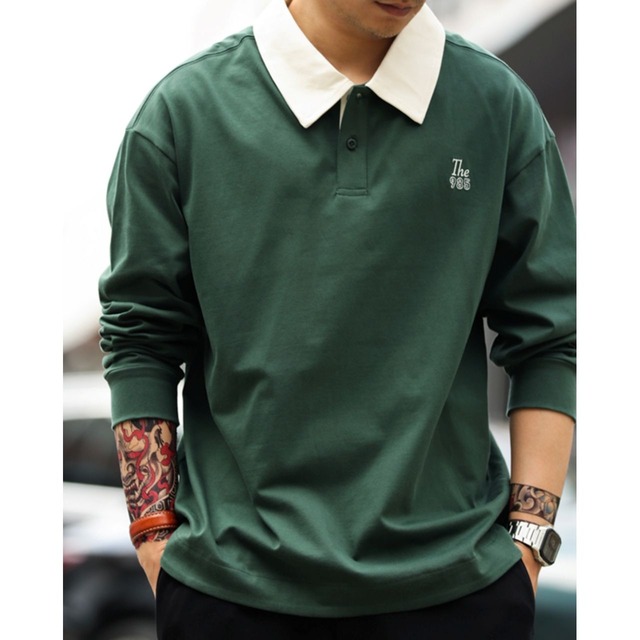 コントラストカラーワンポイントロゴポロシャツ 224570