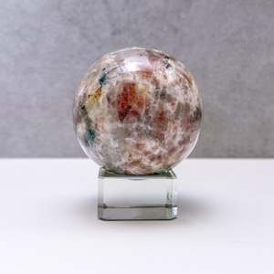 サンストーン・水晶共生 スフィア * Sunstone & Clear Quartz * 天然石