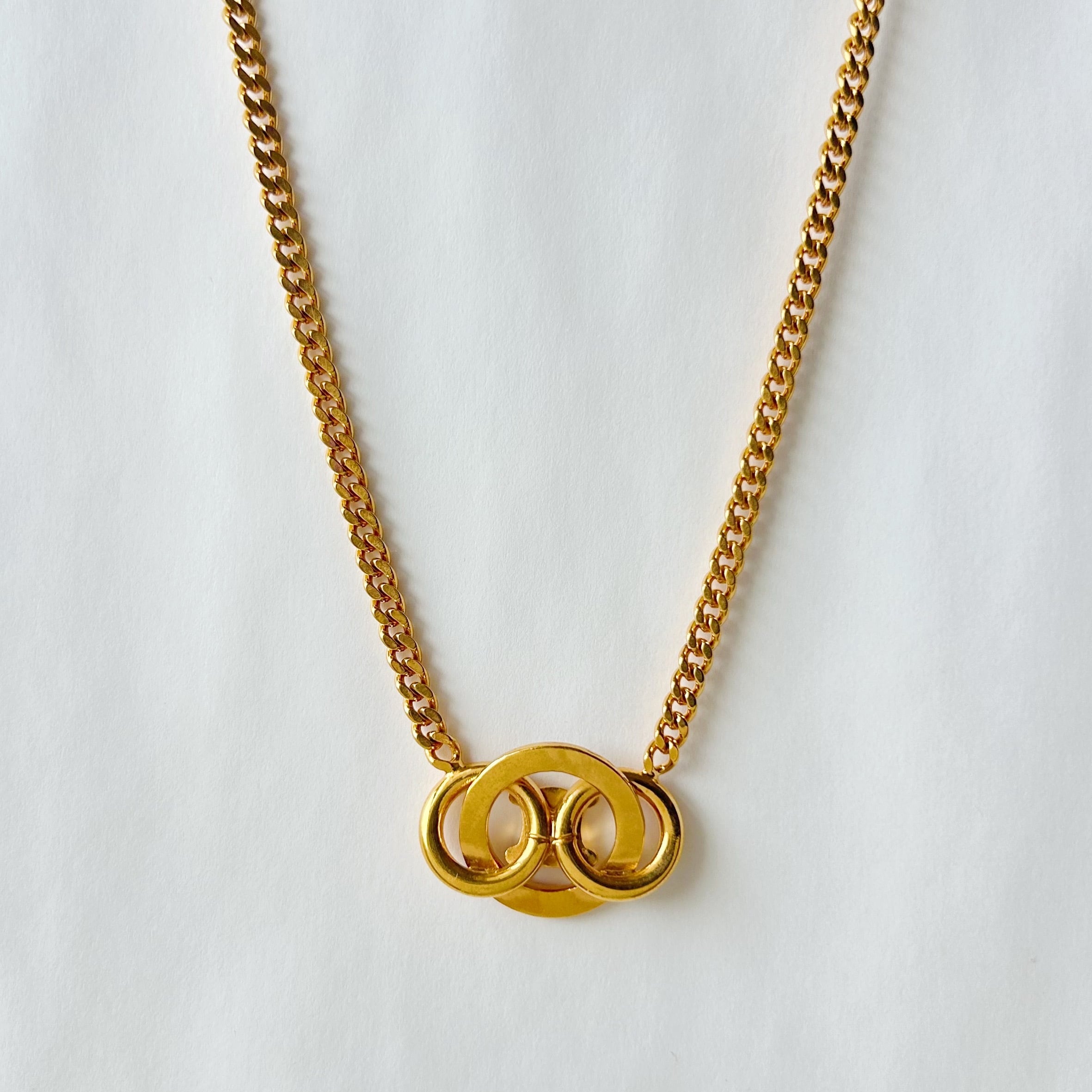 CN7108】CELINE macadam rhinestone necklace/セリーヌ/ネックレス