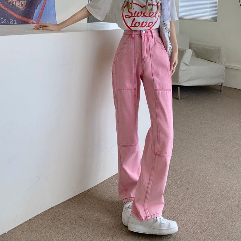 ジーンズ サマー薄手ルーズパンツ ハイウェスト 大人ガーリー スウィート キュート カジュアル 夏物 1号婦人4836924963