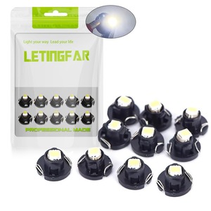 【努力特価】t4.2 led 拡散 LED ライト ダッシュボード メーターパネルライト T4.2 LED 電球 計器灯 1210 1SMD led ホワイト DC12V 取付簡単 自動車、オートバイ、スクーター、トラック、トレーラー、RV、ボート 10個入り (T4.2-ホワイト)