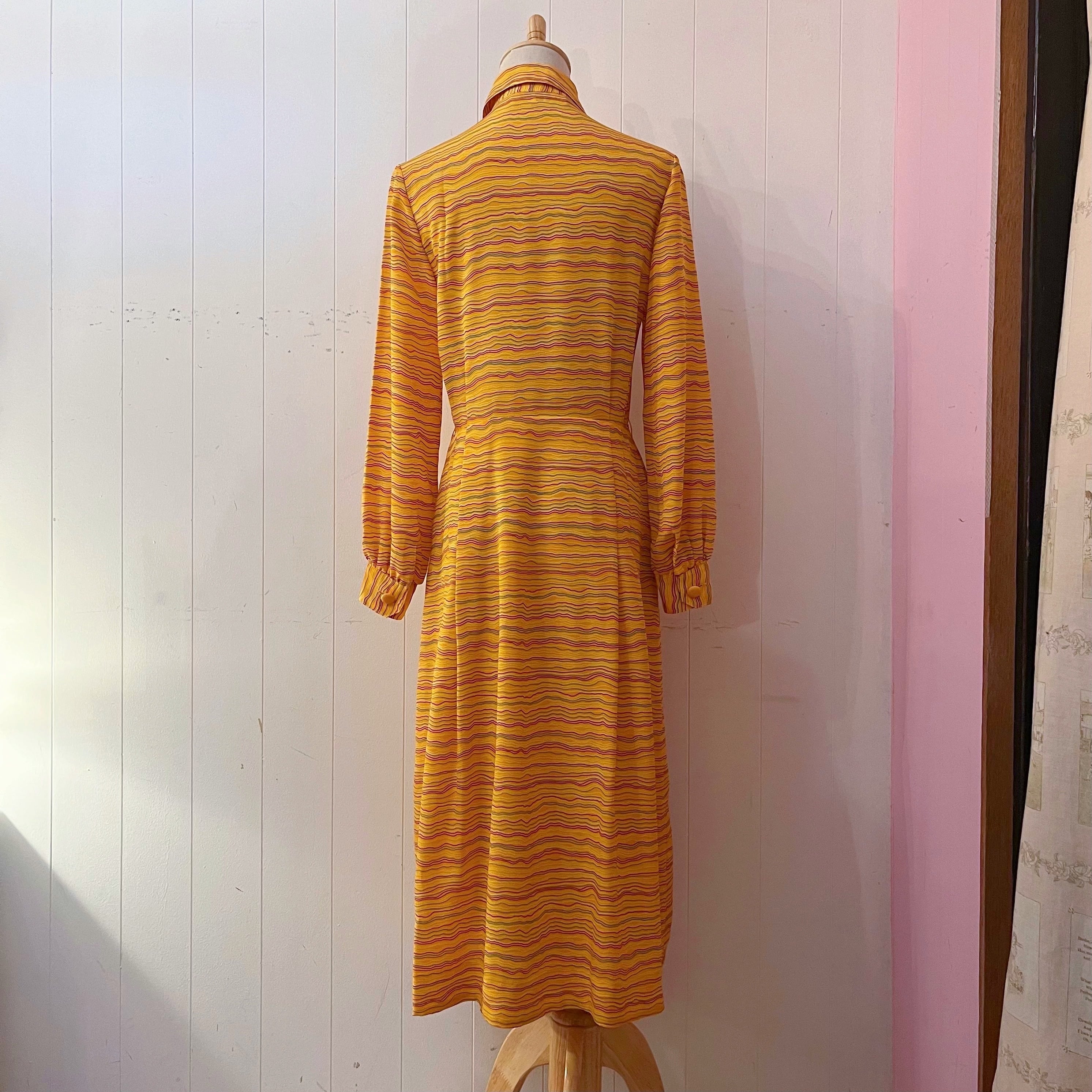 winding stripe yellow one-piece