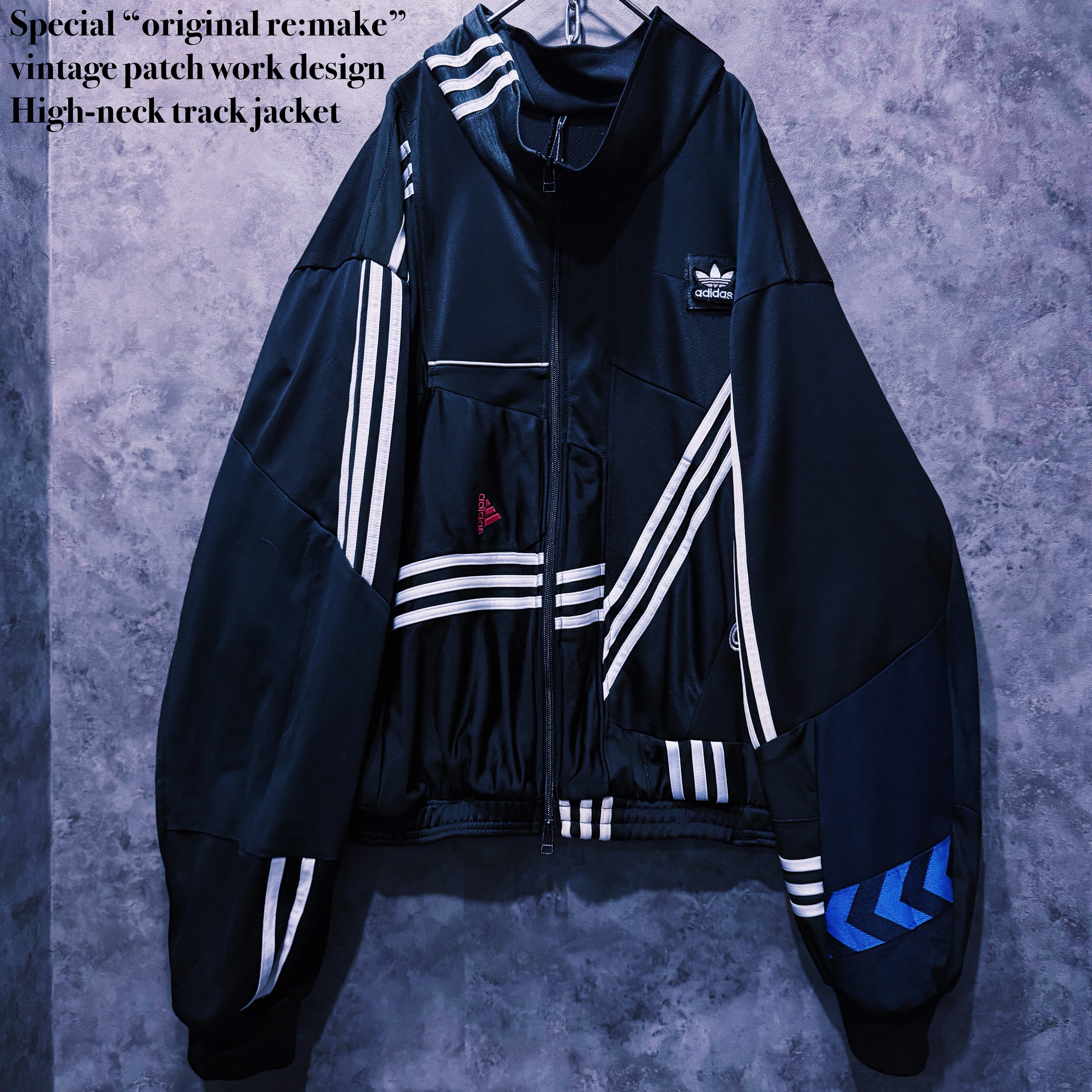 【doppio】Special “original re:make” vintage patch work design High-neck track jacket