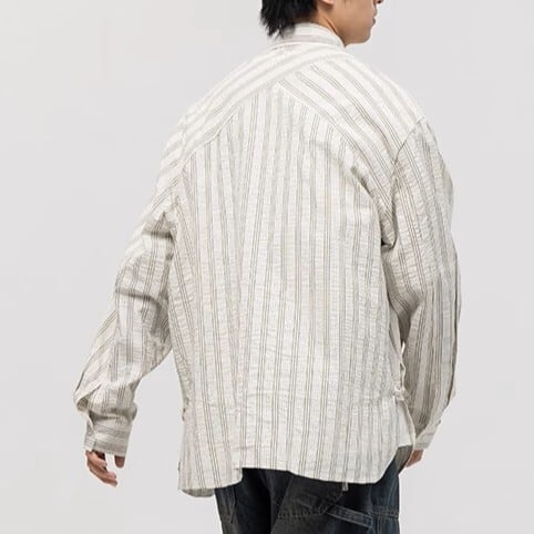 デザインストライプロングシャツ vi1326
