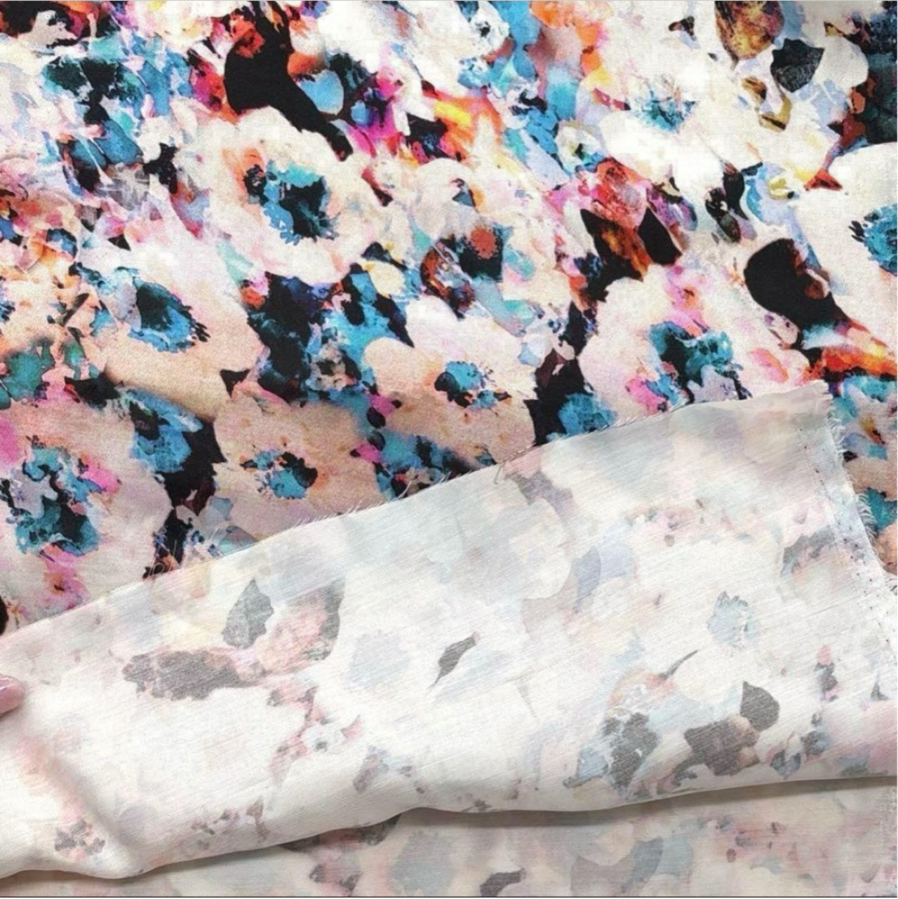 NY980◆2.8m◆SM◆綿キュプラ混さらりと滑らか生地◆ぼかし花柄