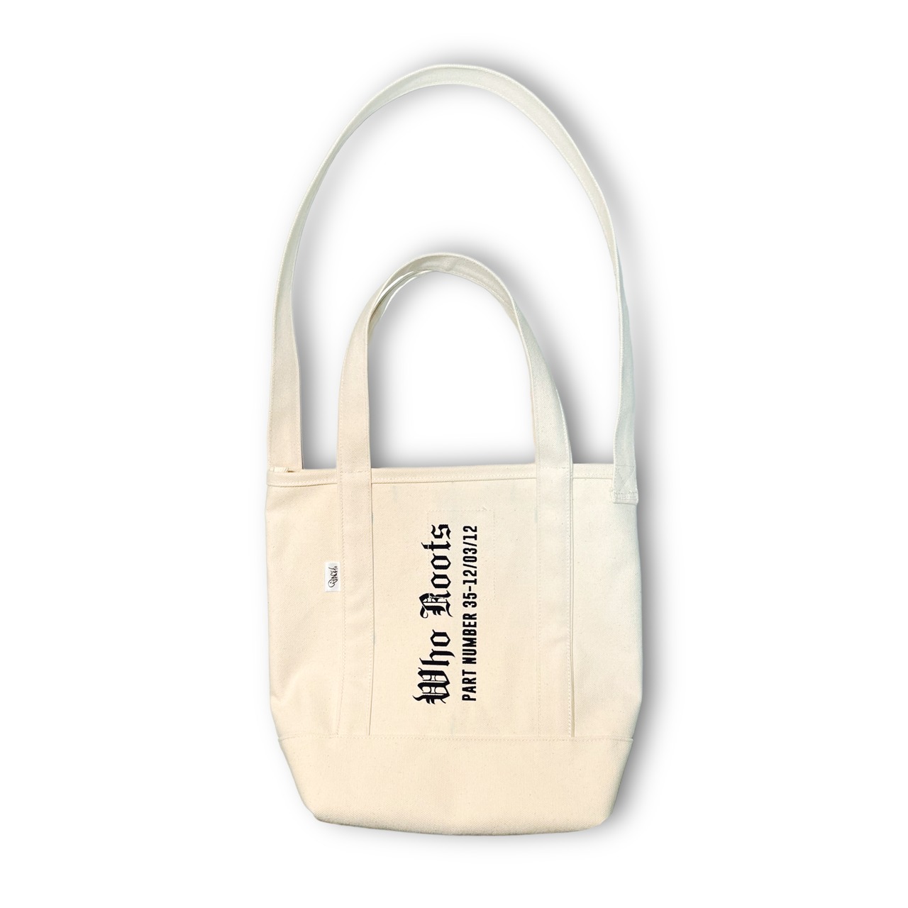 "WHO ROOTS"CANVAS BAG OFF WHITE