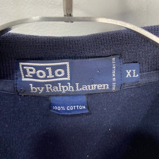 90s Ralph Lauren マルチボーダー柄半袖ポロシャツ　ポニー　XL
