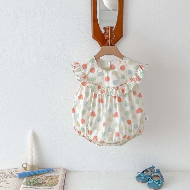 【BABY】韓国風 ハート柄ロンパース