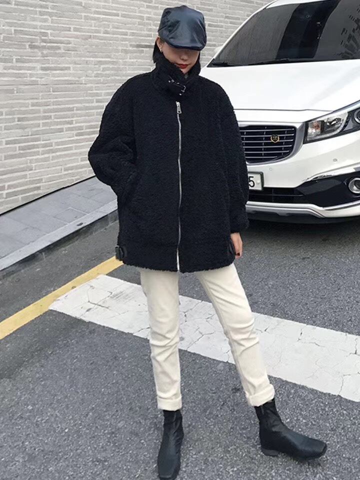 ハトメベルトハイネックボアジャケット