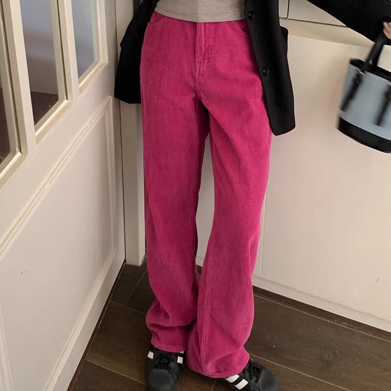 Corduroy wide straight pants 3colors RW0251