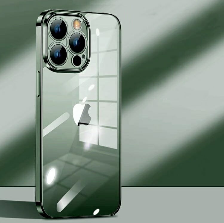 iPhone13 Pro ケース アルパイングリーン クリア ガラス iPhone13
