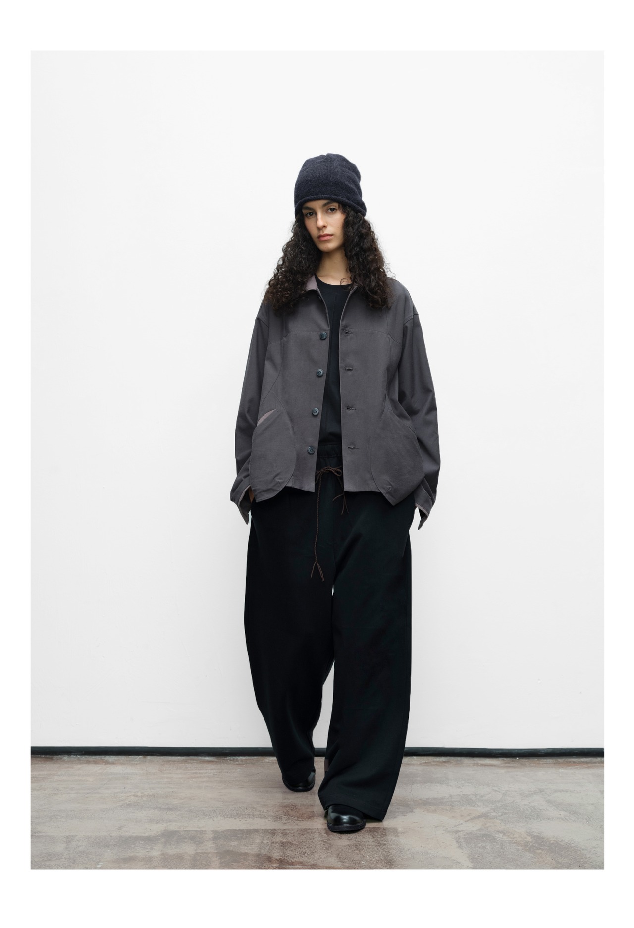 DECESOLO 25AW  ウエストバンド ワイドレッグスウェットパンツ