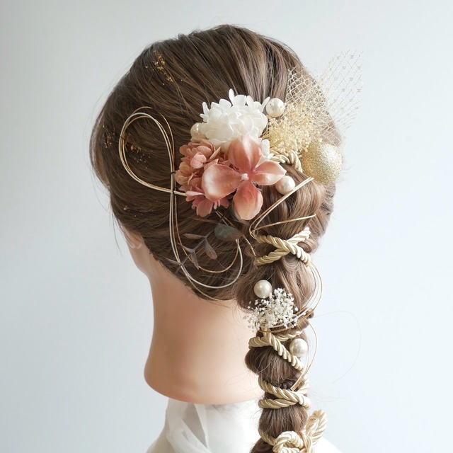 A202 ピンク　成人式　卒業式　前撮り　結婚式　水引　ロープアレンジ