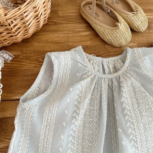 夏フリルカラーストライプブラウス＆ボトムス