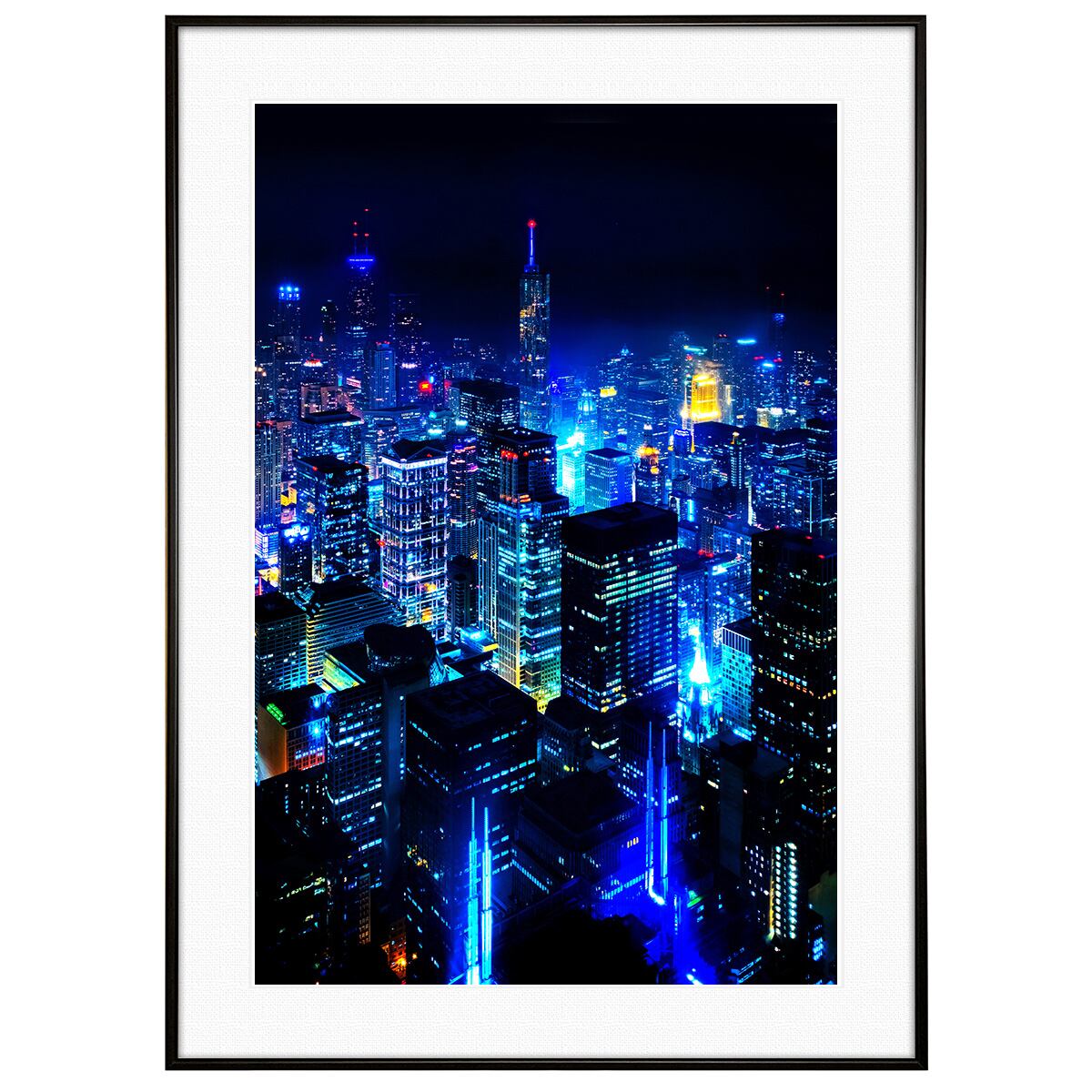 夜景写真 アメリカ シカゴ インテリアアートポスター額装 AS0456
