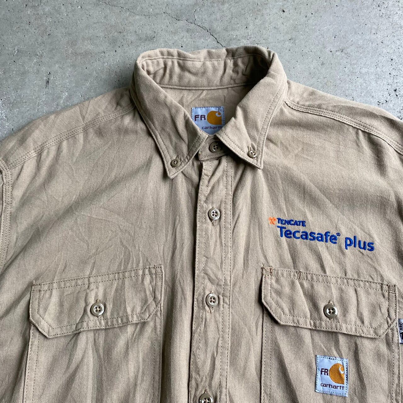 Carhartt カーハート FR 企業ロゴ刺繍 ボタンダウン 長袖 ワークシャツ