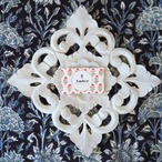 ブロックプリント生地【50cm単位】インド綿 花柄 紺色×水色×白 #13114-BK2