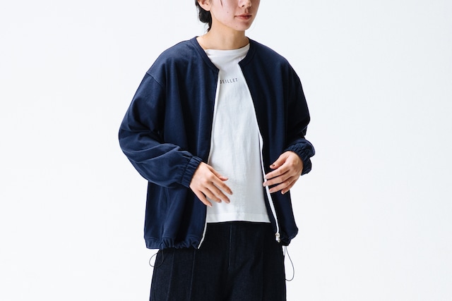 リネンライク ムラ糸ジャージー - ジップカーディガン