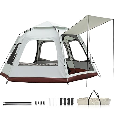 Mountainhiker ドームシェルターテント 4人用 アルミポール採用 210D