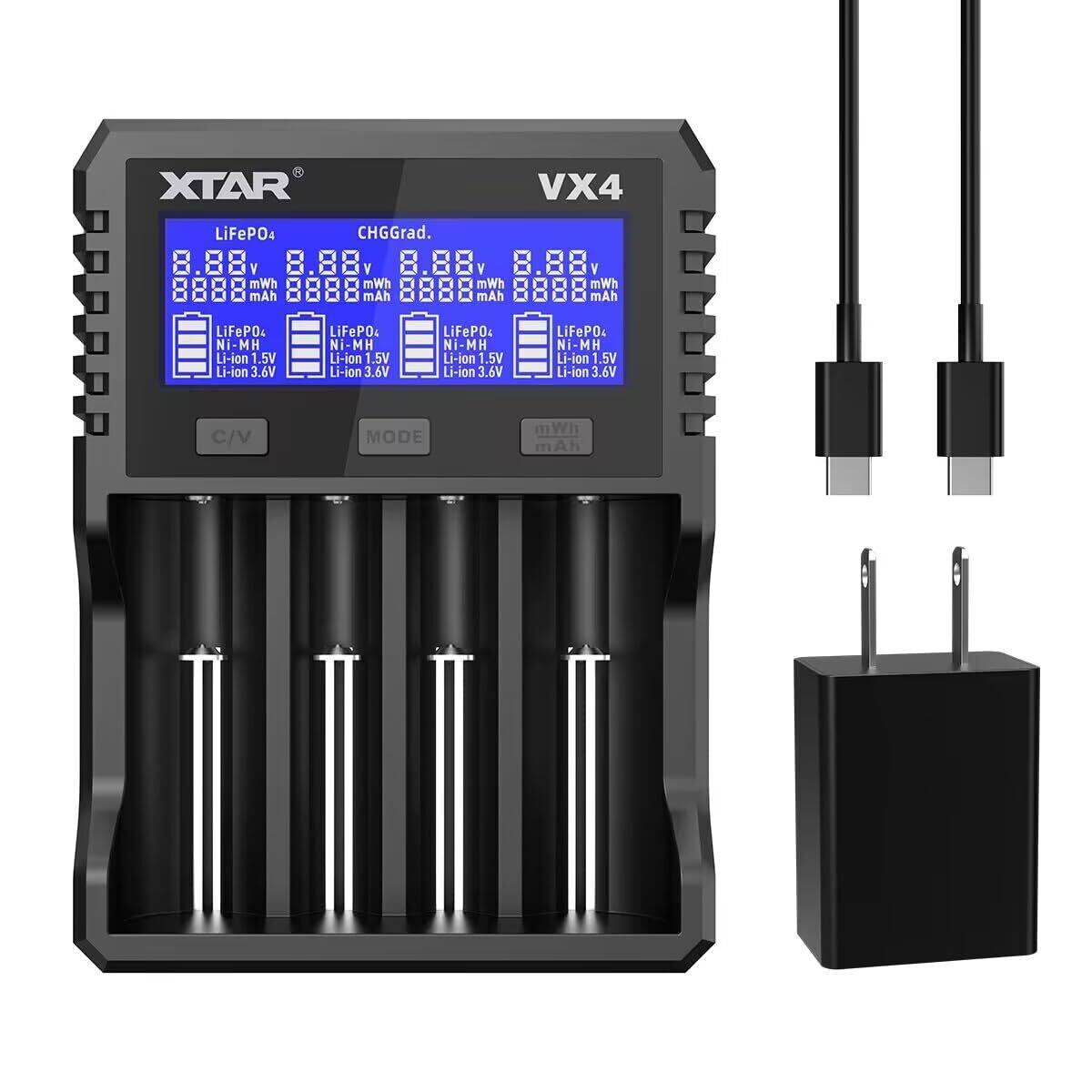 在庫セール】XTAR VX4電池充電器 単三・単四 1.5Vリチウム電池/1.2V