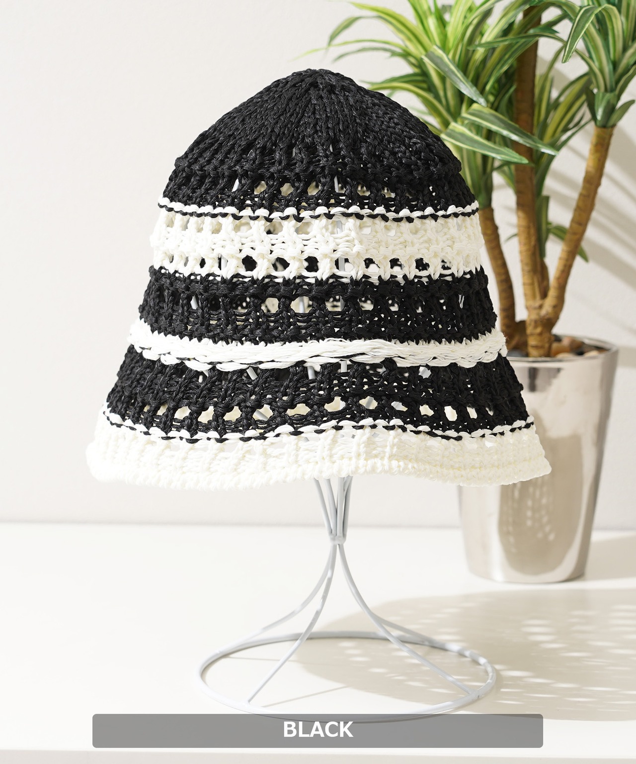 ◆ボーダー クロシェハット◆ch-25133