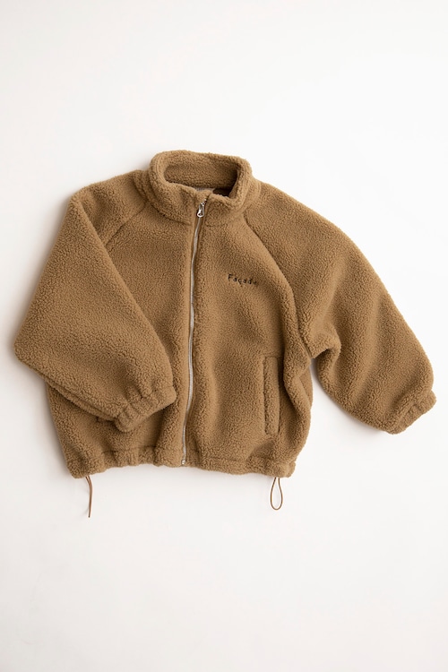 Façade　Tenka teddy zip sweater - Camel