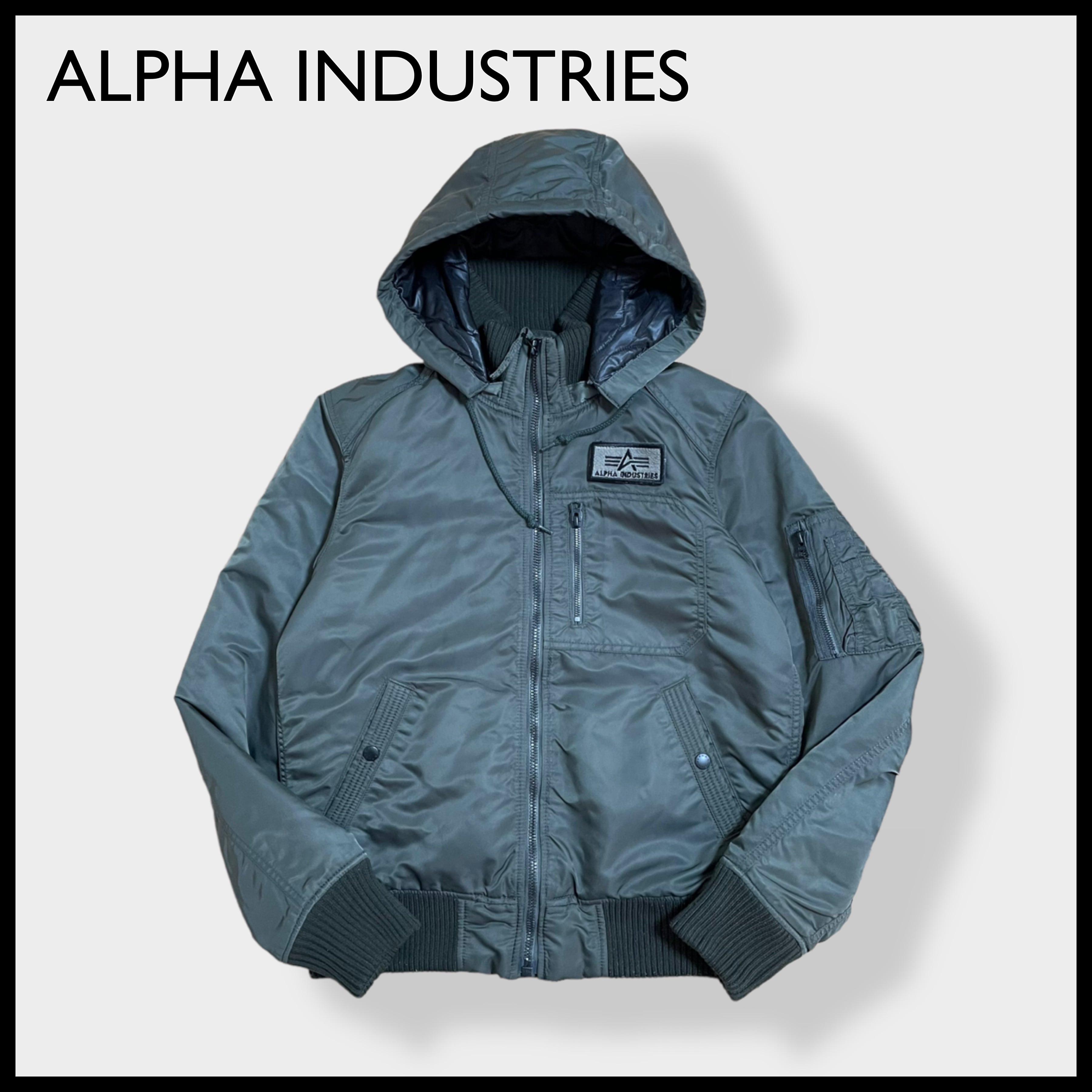 ALPHA INDUSTRIES】フーデッドリブジャケット フライトジャケット ...