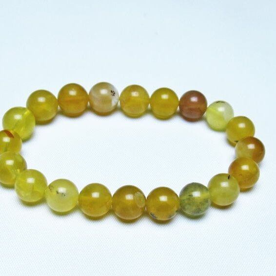 オパール ブレスレット 9mm イエローオパール コモンオパール 一点物 メール便可 [M便 1/10] 111-48719