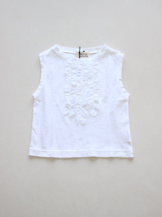 LONGLIVETHEQUEEN　tee top ruches  white