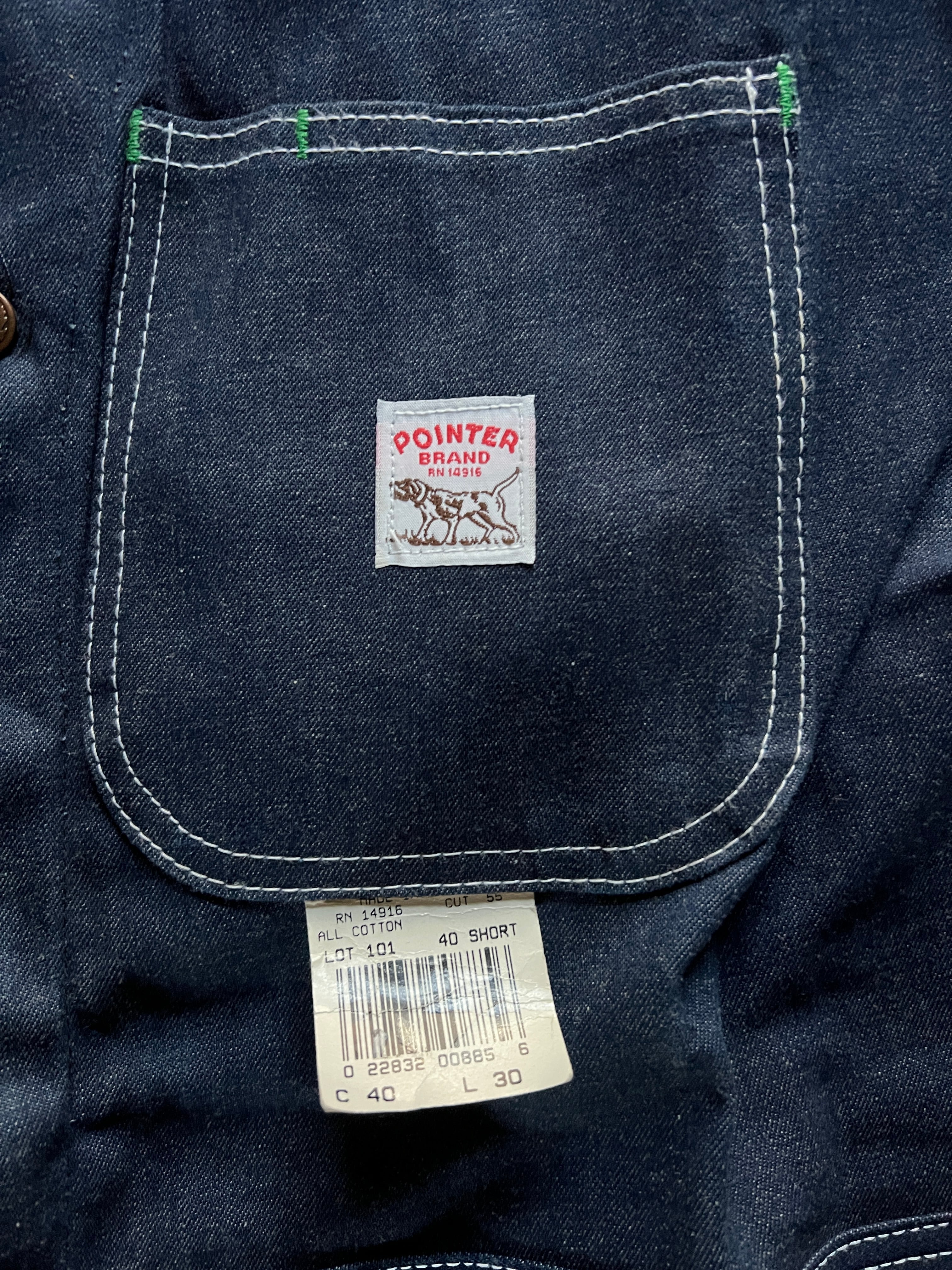 70's POINTER デニムオールインワン DEADSTOCK 表記(40×32)