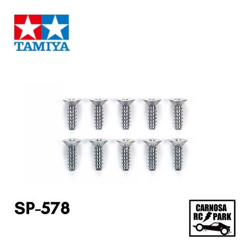 【TAMIYA タミヤ】3×10mm皿タッピングビス(10本セット)［SP-578］