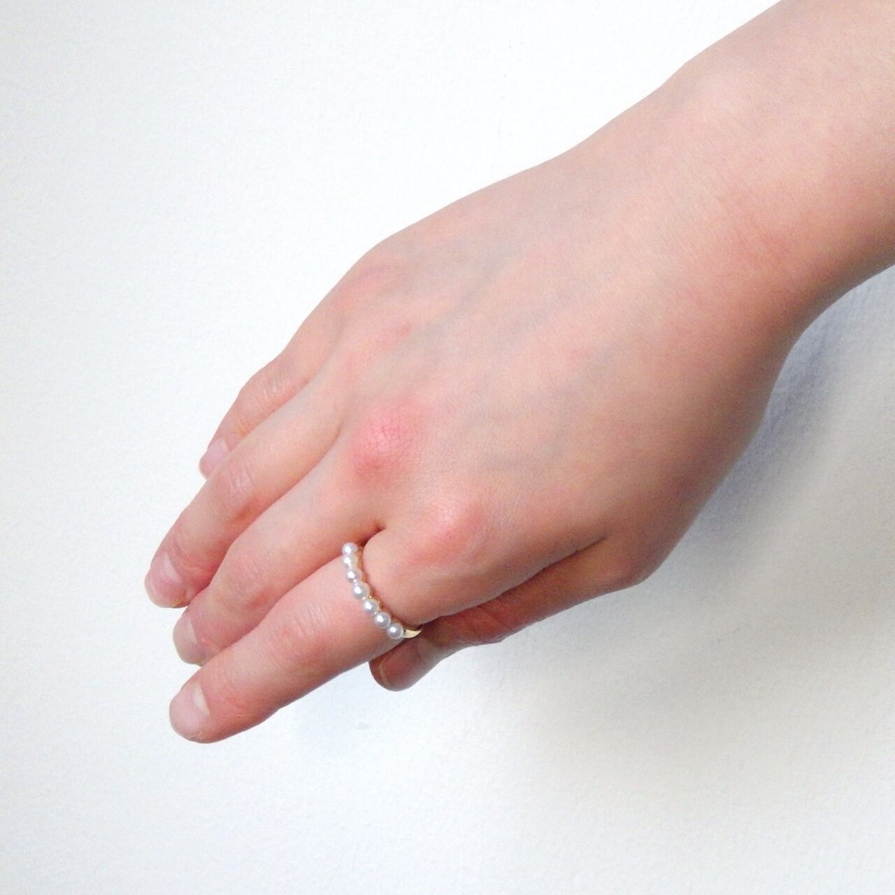K18YG アコヤ真珠ベビーパール一列リング（KR61218） | KAWABE JEWELRY 