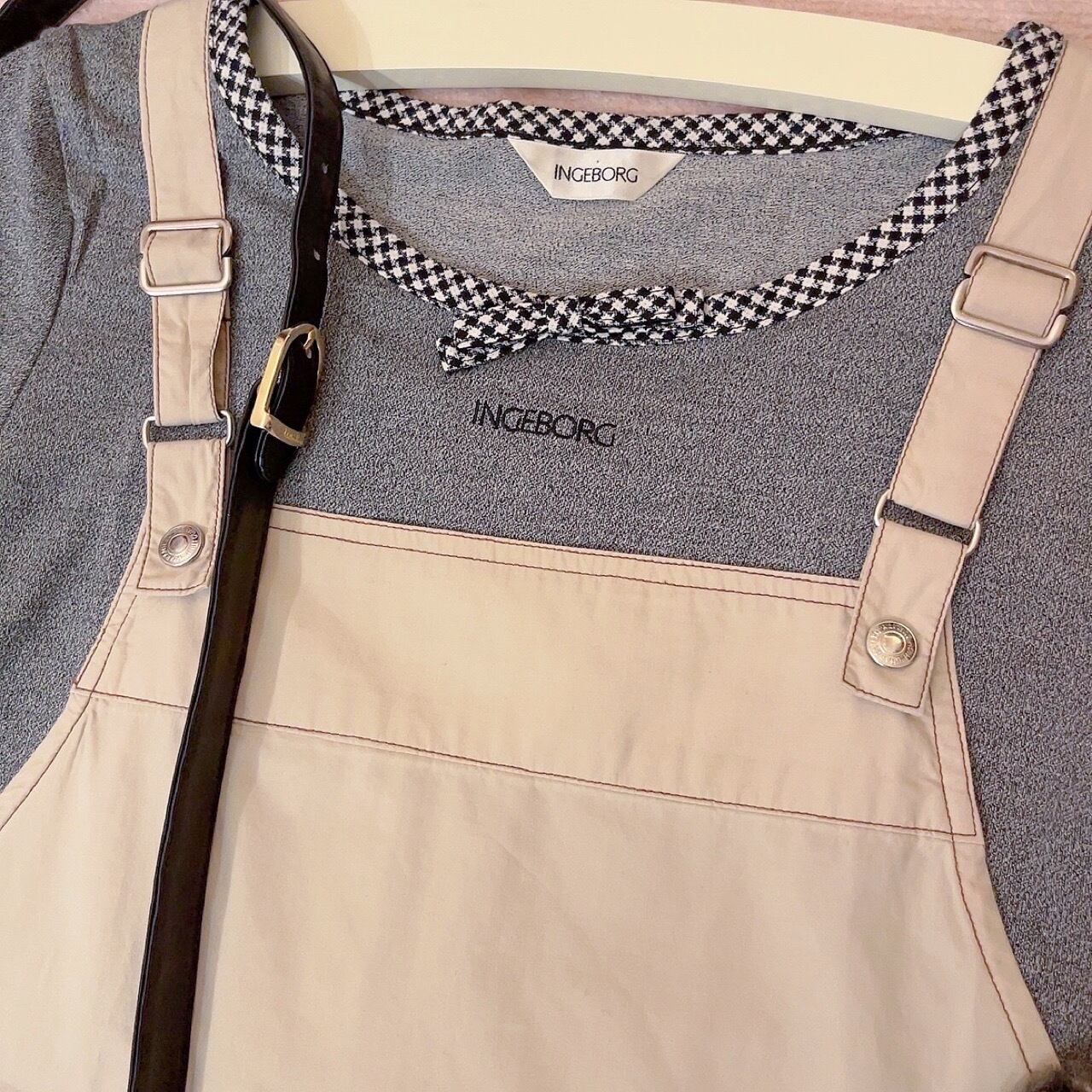 light beige long jumper skirt