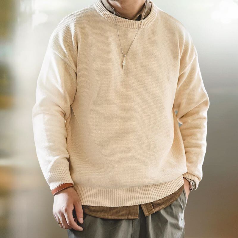 オーバーサイズクルーネックニットセーター A18055