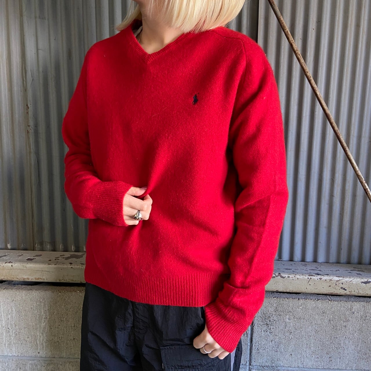 Polo by Ralph Lauren オールドラルフローレン Vネック ウールニット 